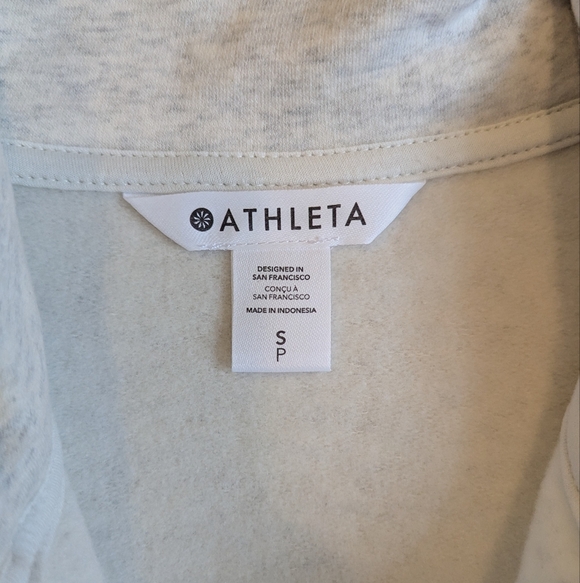 NWT Athleta Light Gray Quarter-Zip Pullover Sweater - Picture 4 of 5